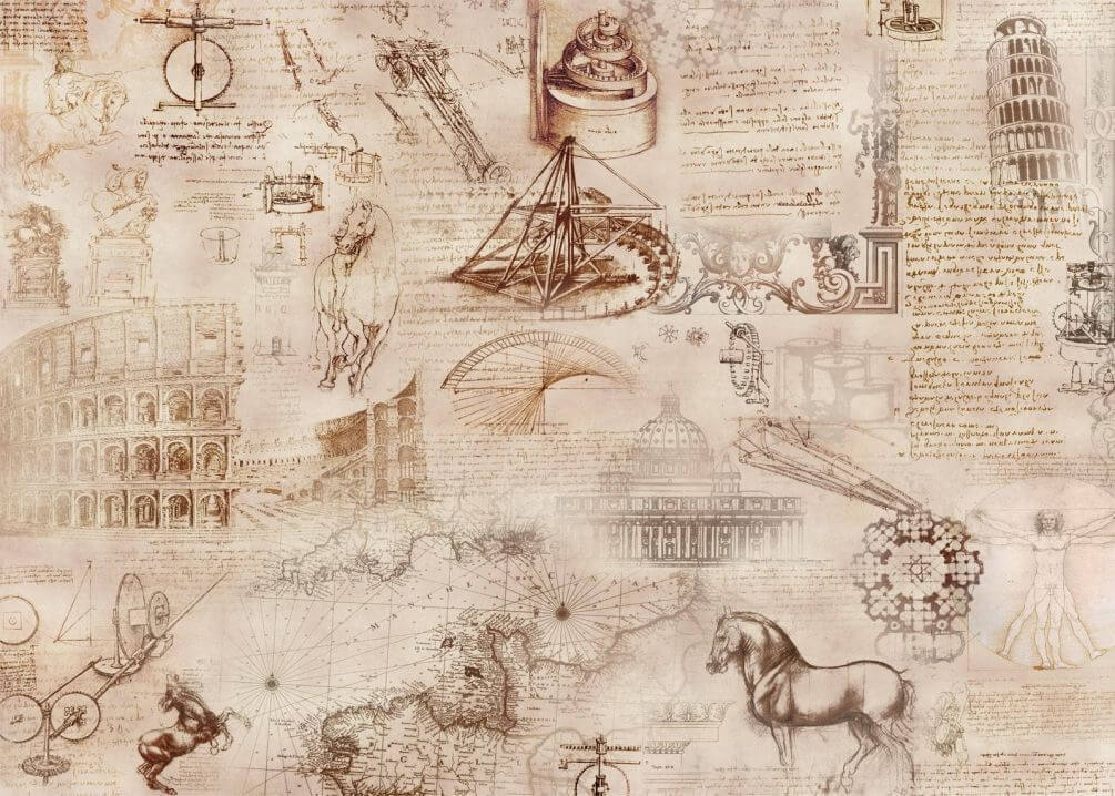 Historische Illustrationen und Skizzen als Collage Historische Illustrationen und Skizzen als Collage