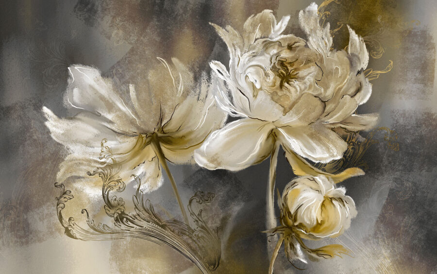 Malerei von Blumen auf einer Fläche
