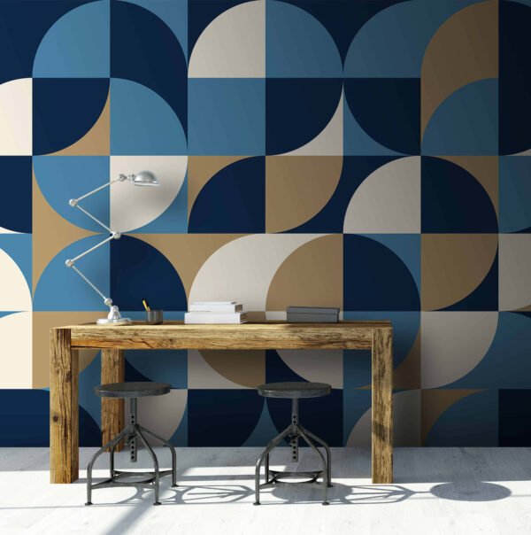 Blaues und weißes geometrisches Muster Blaues und weißes geometrisches Muster
