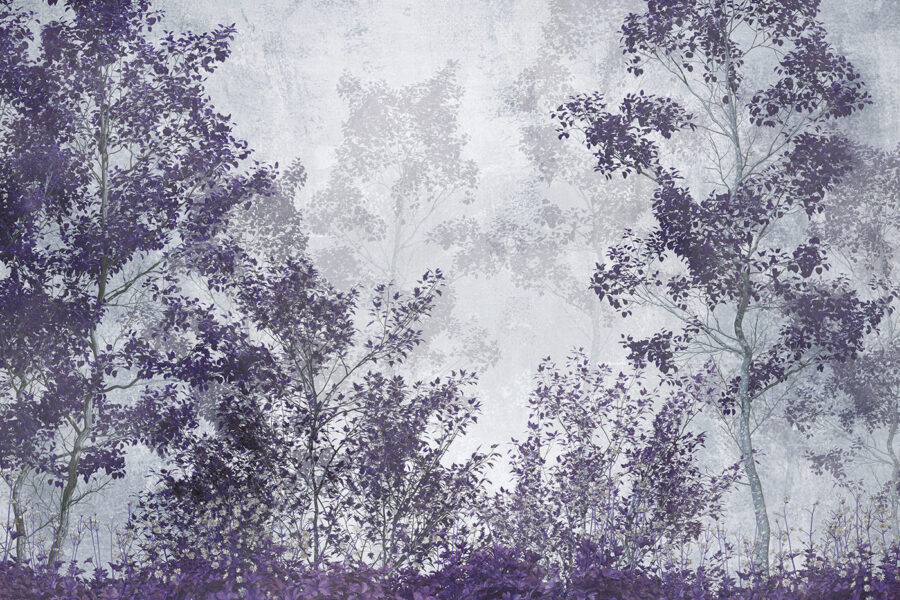 Eine Gruppe von Bäumen mit violetten Blättern