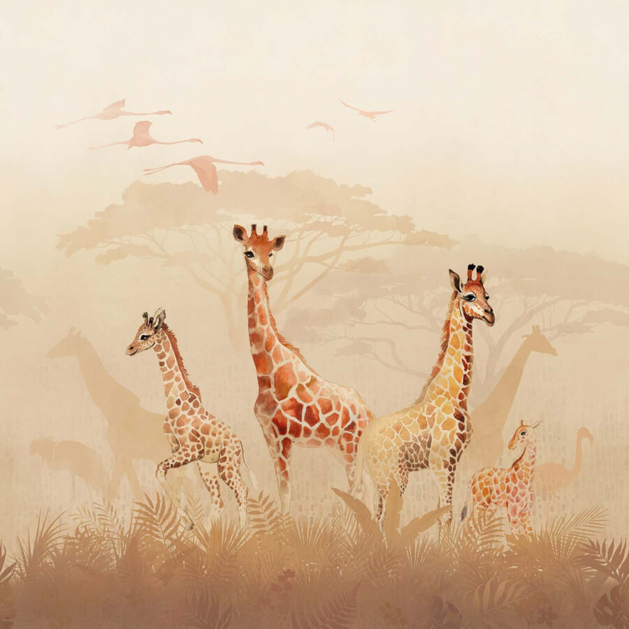 Gruppe von Giraffen auf einem Feld