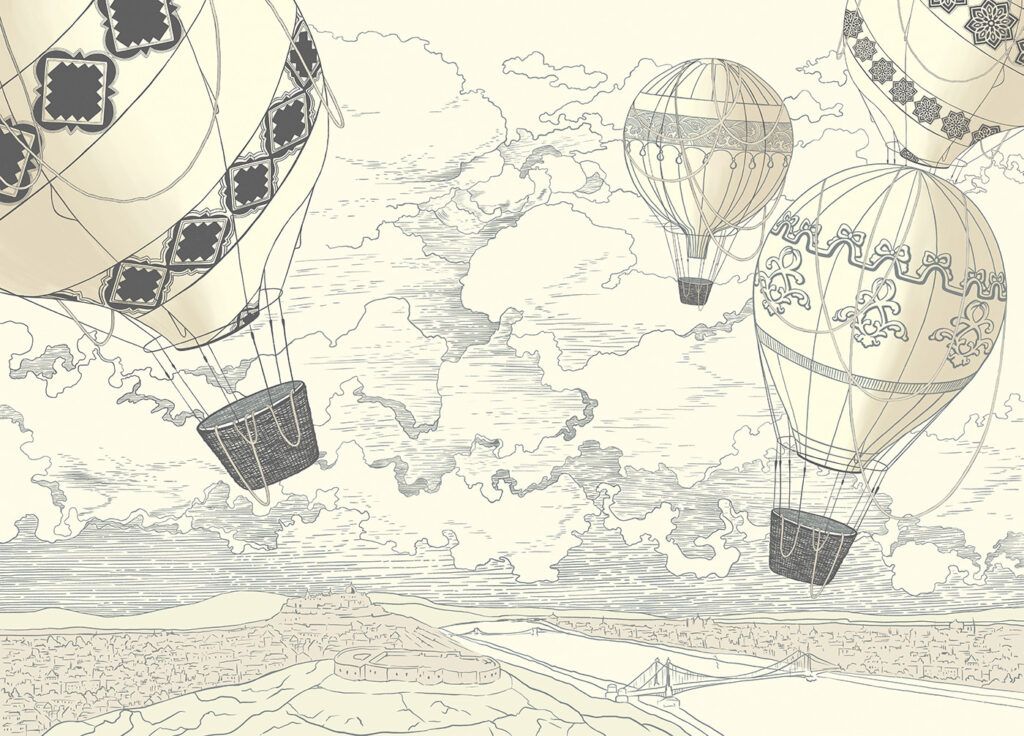Gruppe von Heißluftballons in den Himmel Gruppe von Heißluftballons in den Himmel