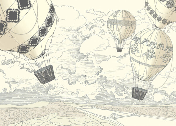 Gruppe von Heißluftballons in den Himmel Gruppe von Heißluftballons in den Himmel