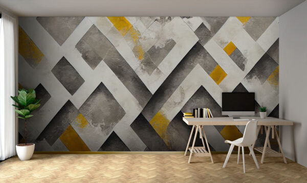 Grau und gelb gestrichene Wand Grau und gelb gestrichene Wand