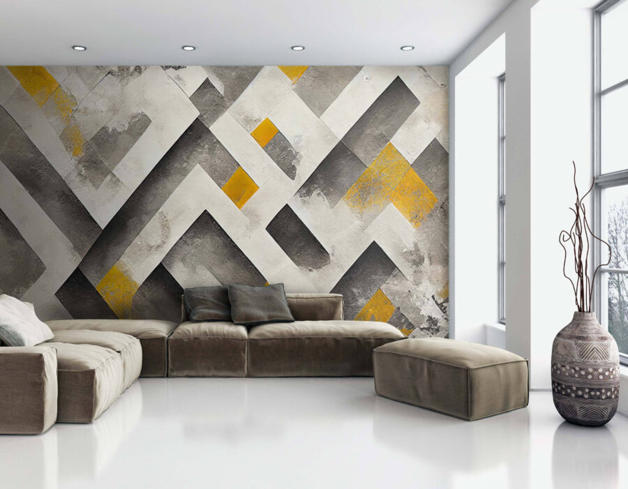 Grau und gelb gestrichene Wand Grau und gelb gestrichene Wand