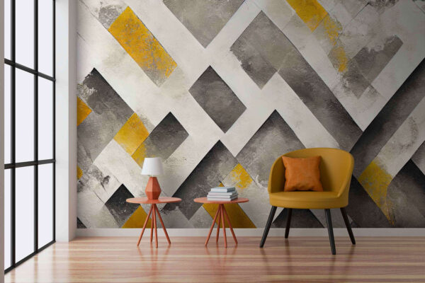 Grau und gelb gestrichene Wand Grau und gelb gestrichene Wand