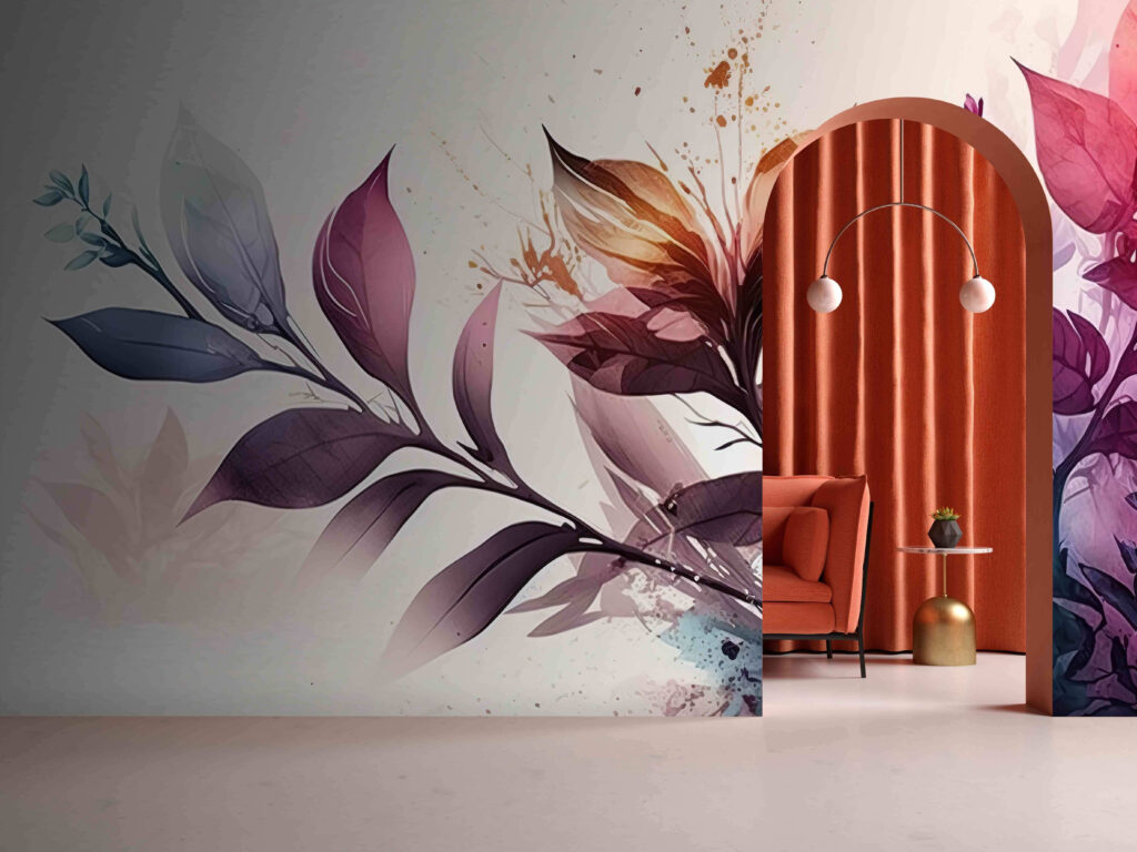 Vibrant foliage in soft pastel hues