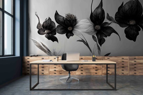Schwarze und weiße Blume Schwarze und weiße Blume
