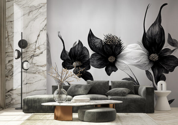 Schwarze und weiße Blume Schwarze und weiße Blume