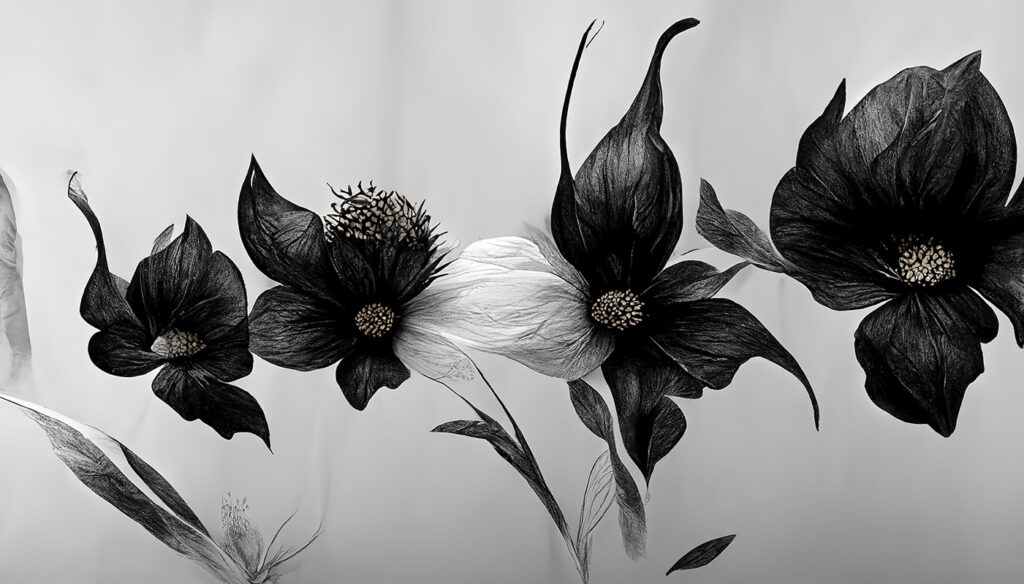 Schwarze und weiße Blume Schwarze und weiße Blume