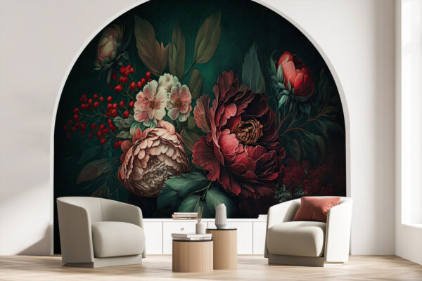 Malerei von Blumen und Blättern Malerei von Blumen und Blättern