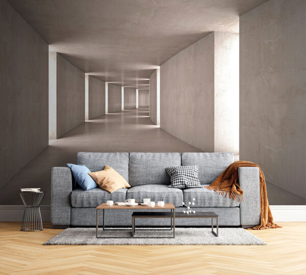 Long hallway with light coming through