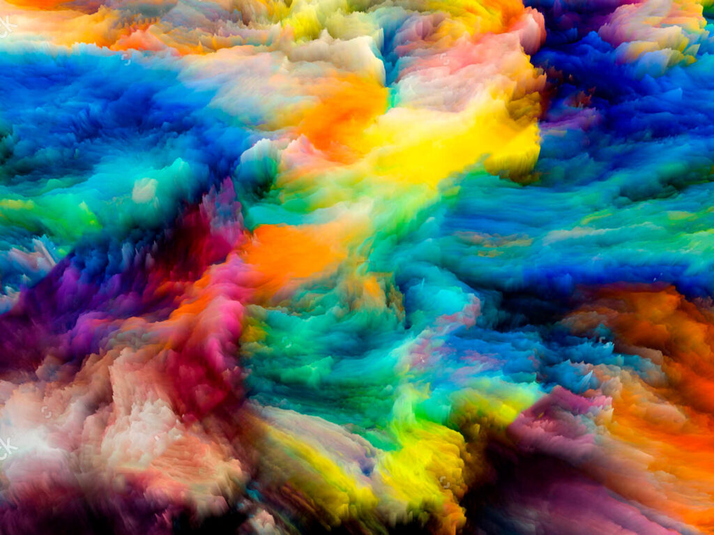 Bunte Wolke aus Farbe Bunte Wolke aus Farbe