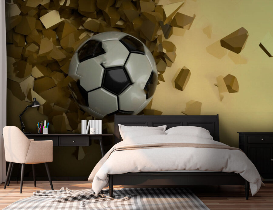 Fußball in einem Scherbenhaufen