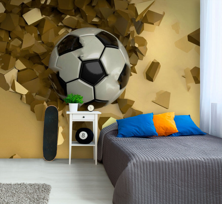 Fußball in einem Scherbenhaufen