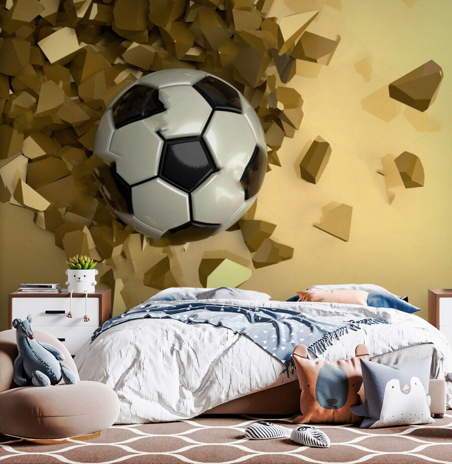 Fußball in einem Scherbenhaufen