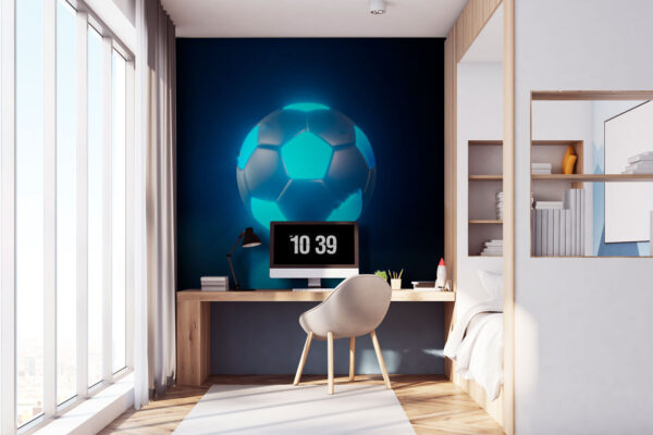 Fußball mit blauen Lichtern Fußball mit blauen Lichtern