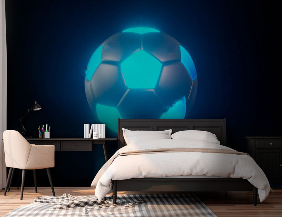 Fußball mit blauen Lichtern