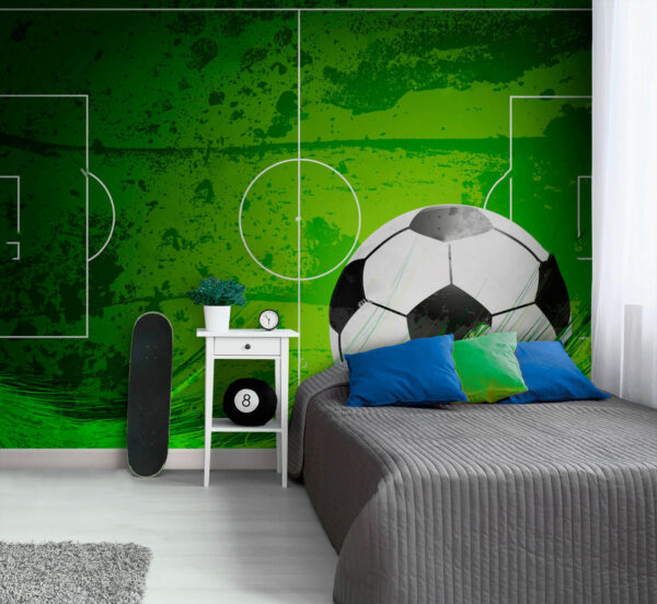 Fußball auf einem grünen Feld Fußball auf einem grünen Feld