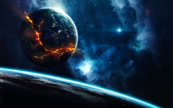 Planet mit einem Riss in der Erde Planet mit einem Riss in der Erde