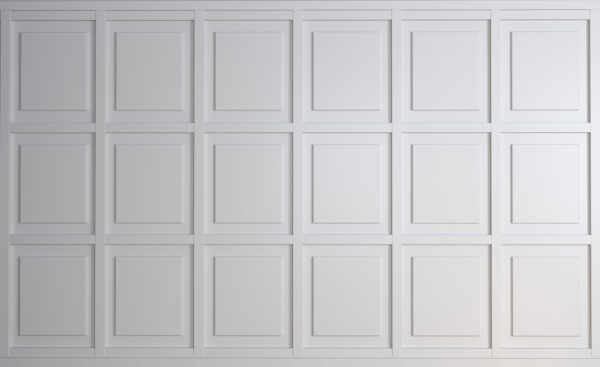 Weiße Wand mit quadratischen Fliesen Weiße Wand mit quadratischen Fliesen