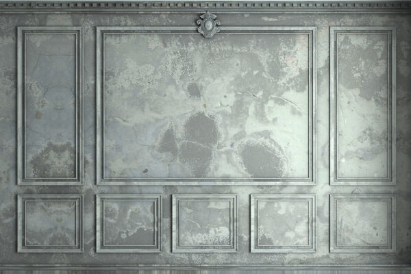 Graue Wand mit quadratischen Fliesen Graue Wand mit quadratischen Fliesen