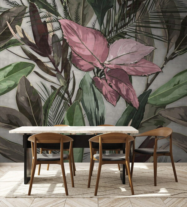 Zarte Blütenblätter inmitten üppigen Grüns. Zarte Blütenblätter inmitten üppigen Grüns.