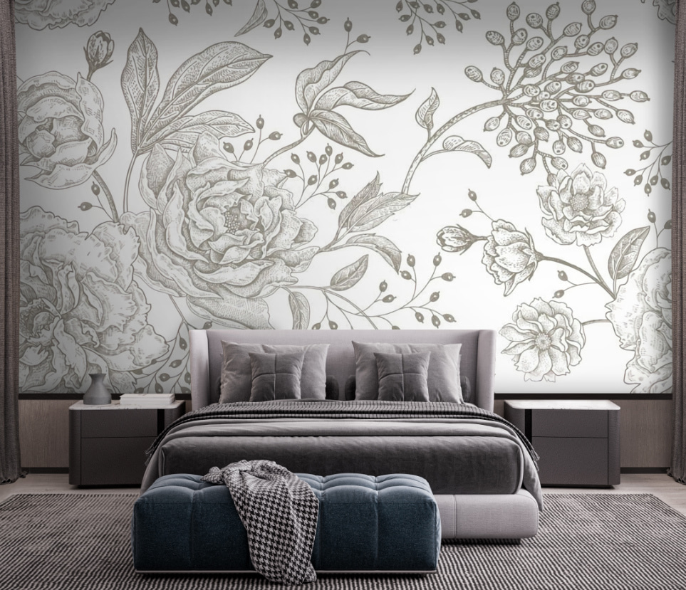 Zartes florales Muster auf hellem Hintergrund u72258pib1m - Zartes florales Muster auf hellem Hintergrund - tegory