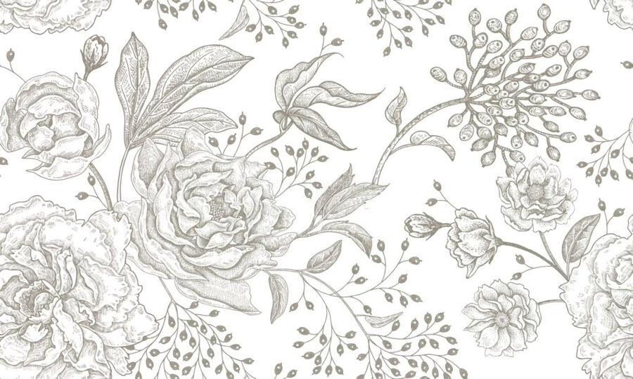 Zartes florales Muster auf hellem Hintergrund