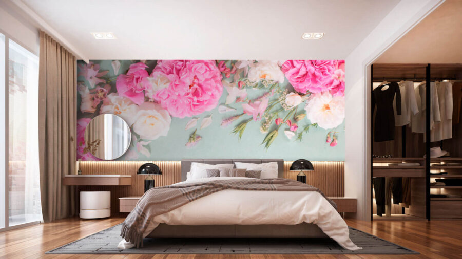 Gruppe von rosa Blumen