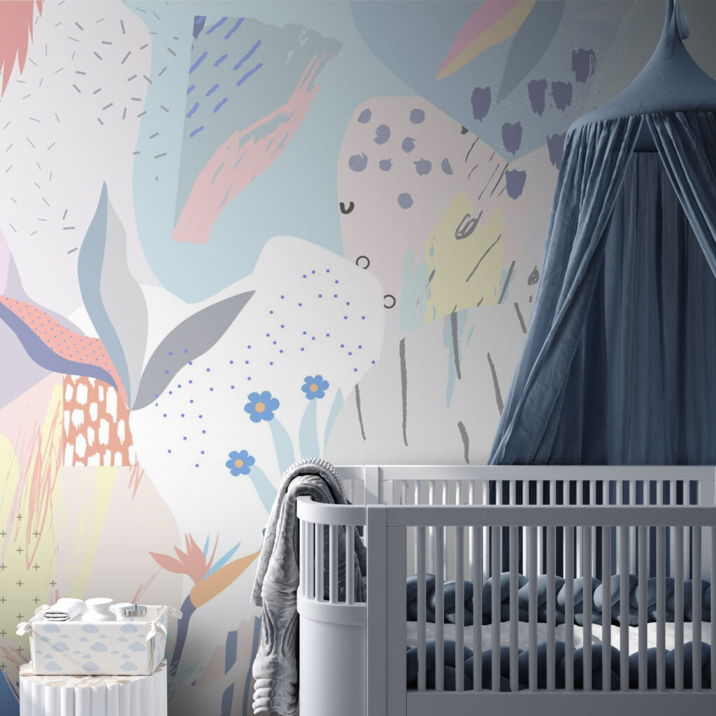 Colorful art with different shapes and colors