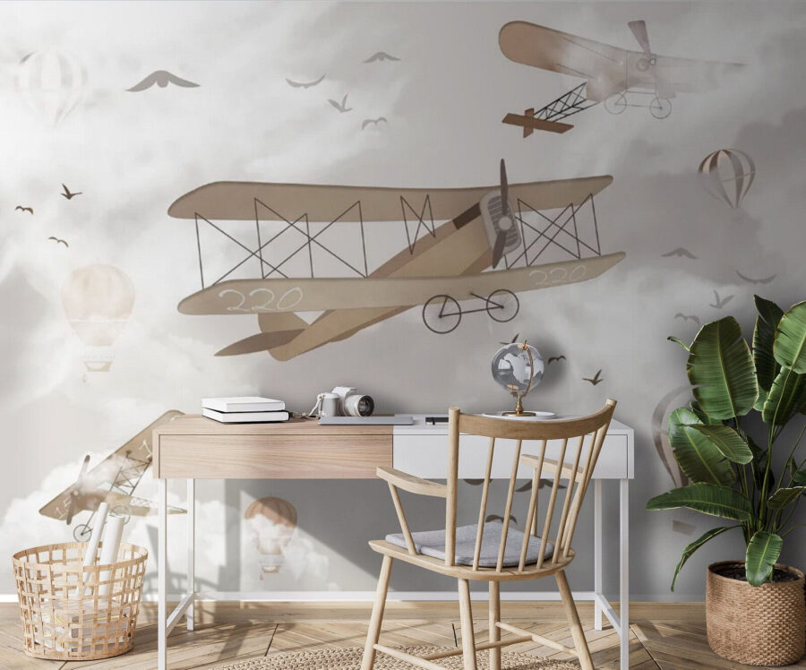 Gruppe von Flugzeugen am Himmel