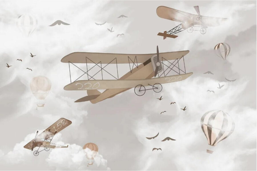 Gruppe von Flugzeugen am Himmel