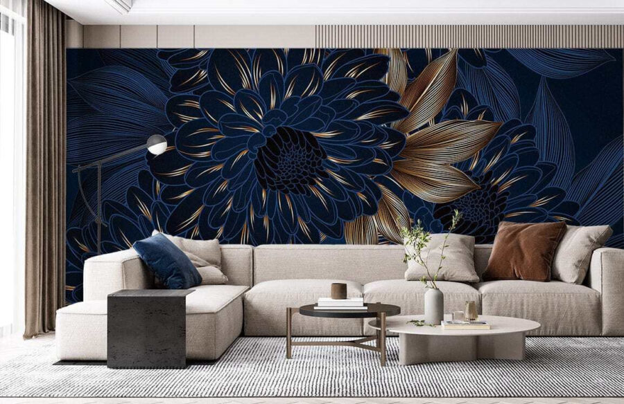 Elegantes florales Design auf dunklem Hintergrund.
