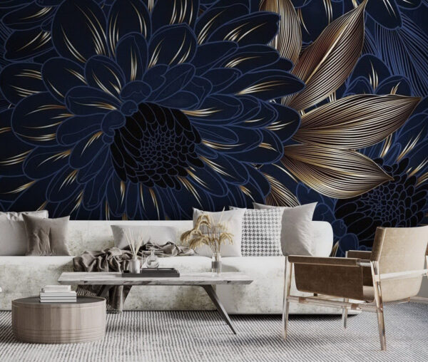 Elegantes florales Design auf dunklem Hintergrund. Elegantes florales Design auf dunklem Hintergrund.