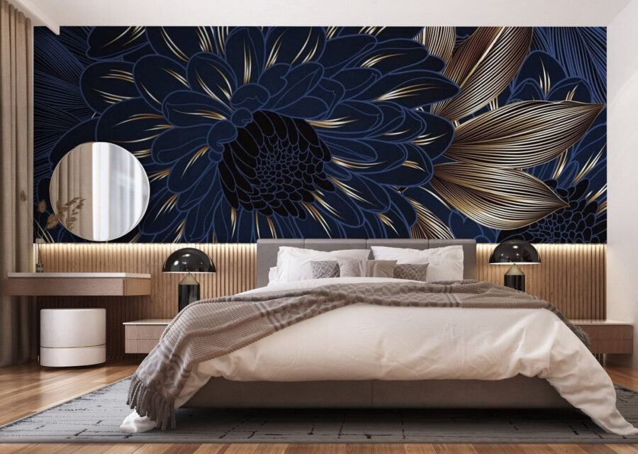 Elegantes florales Design auf dunklem Hintergrund.