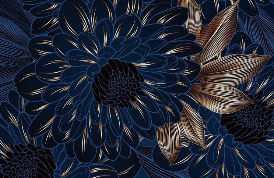 Elegantes florales Design auf dunklem Hintergrund.