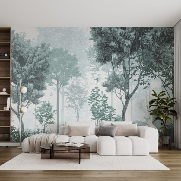 Ein Wald mit Bäumen und Pflanzen Ein Wald mit Bäumen und Pflanzen