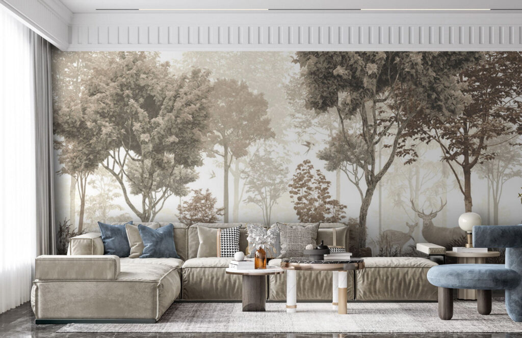 Forest with trees and plants Forest with trees and plants