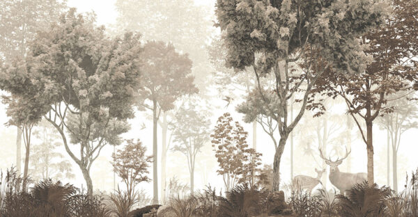 Wald mit Bäumen und Pflanzen Wald mit Bäumen und Pflanzen