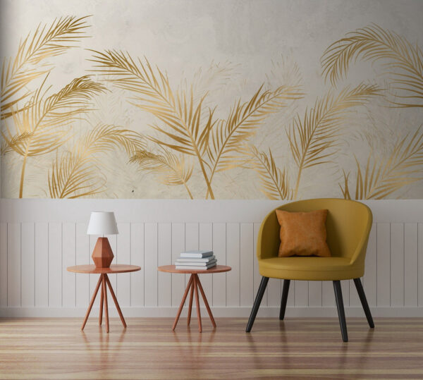 Elegante Palmblätter auf neutralem Hintergrund Elegante Palmblätter auf neutralem Hintergrund