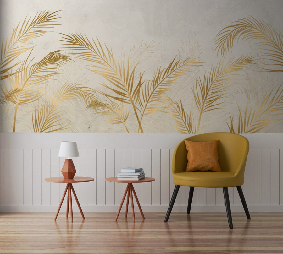 Elegante Palmblätter auf neutralem Hintergrund Elegante Palmblätter auf neutralem Hintergrund