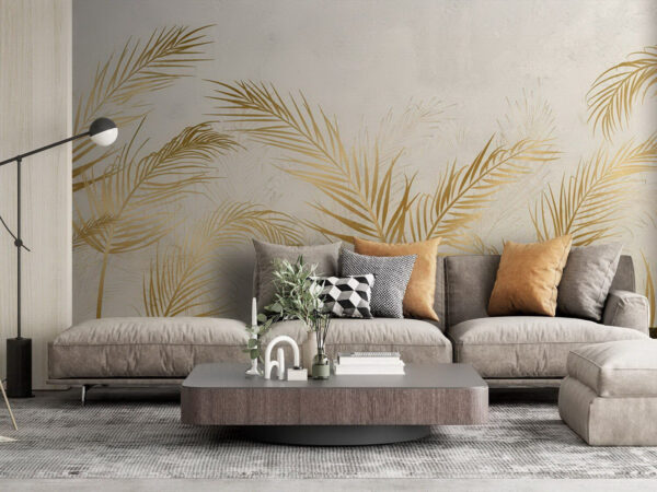 Elegante Palmblätter auf neutralem Hintergrund Elegante Palmblätter auf neutralem Hintergrund