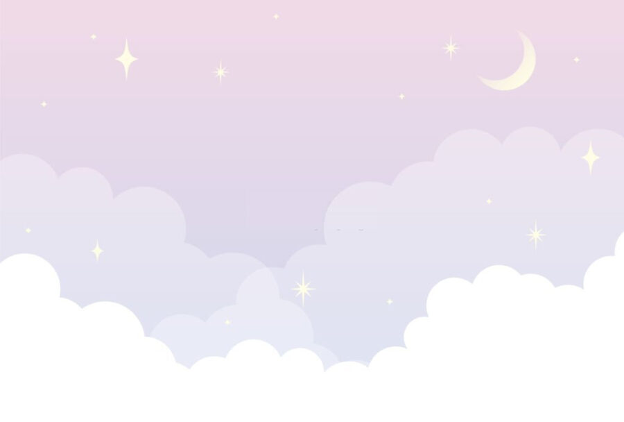 Ein Mond und Wolken am Himmel