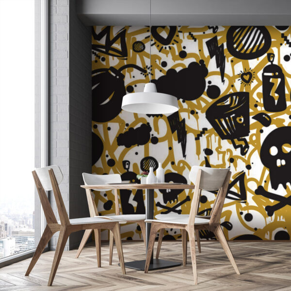 Muster von Graffiti und Gegenständen Muster von Graffiti und Gegenständen