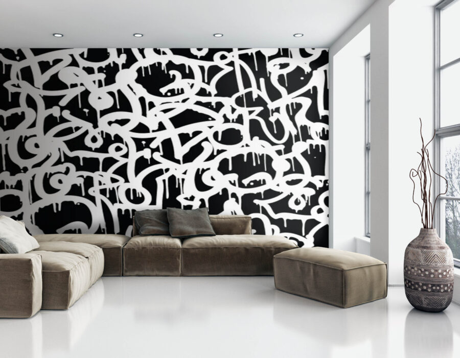 Schwarz-weißes Graffiti