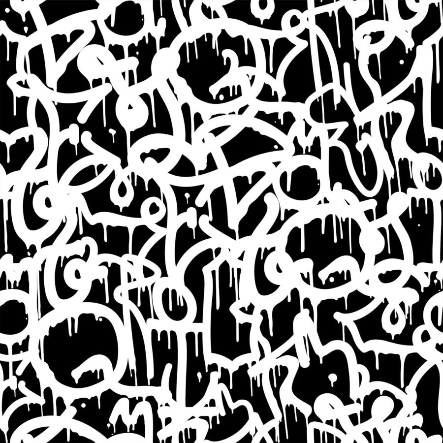 Schwarz-weißes Graffiti