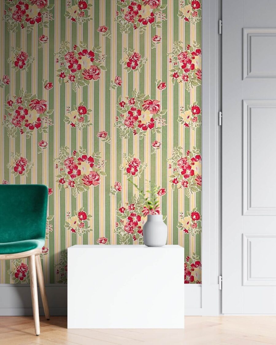 Tapete mit Blumen darauf Tapete mit Blumen darauf