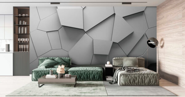Weiße Wand mit vielen unregelmäßigen Formen Weiße Wand mit vielen unregelmäßigen Formen