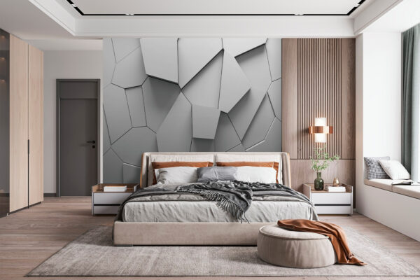 Weiße Wand mit vielen unregelmäßigen Formen Weiße Wand mit vielen unregelmäßigen Formen